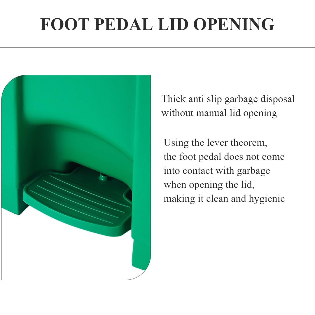 Plastic Rectangular Trash,Stackable, Large Capacity Garbage Bin with Lid and Wheels,Indoors/Outdoors/Garages/Homes/Commercial Facilities(Red)