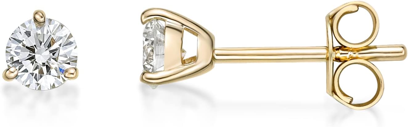 1/4 to 1 Carat Lab Grown Diamond Stud Earrings for Women in 14k White or Yellow Gold (G-H, VS2-SI1, cttw) Post With Friction Back by Lavari Jewelers