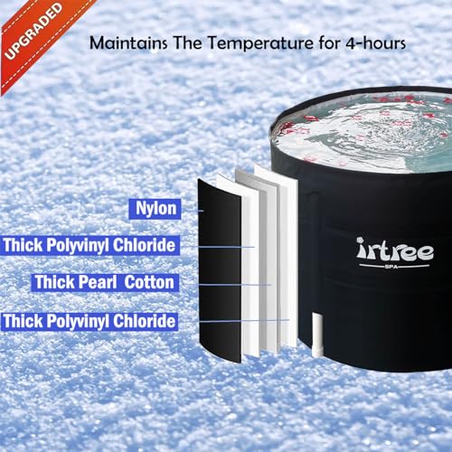 Tragbare Badewanne für Erwachsene – zusammenklappbare kalte Tauchwanne, Fassbadewanne, Dusche (Durchmesser 74,9 cm x Höhe 54,9 cm)