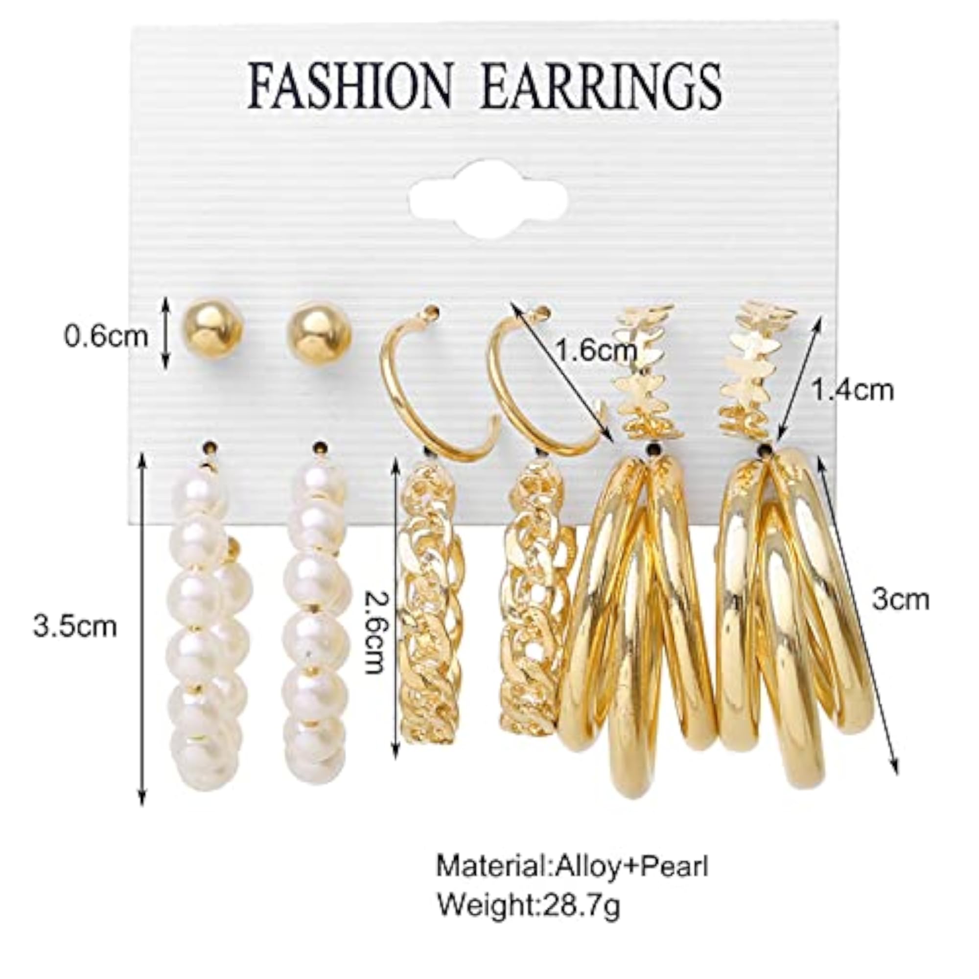 Plated Ear rings Combo for Women (Style 3)