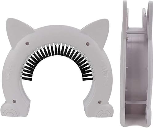 Miniatura 3 de Puerta interior para gatos, puerta para mascotas con cepillo para el cuidado de gatos, puertas de gato para puertas interiores pasan a través de la