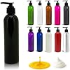 Royal Massage 8 oz Bullet Pump Bottle – Refillable Massage Oil, Lotion, Soap, Shampoo Dispenser – BPA-Free PET with Black Locking Pump – UV-Resistant for Essential Oils Black, 1