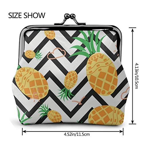 Cute Hawaiian Geometric Pineapple Buckle Coin Purses Vintage Pouch Kiss-Lock Clasp Closure Change Purse Wallets Gifts For Women Kids Girls Key Holder #TOP4