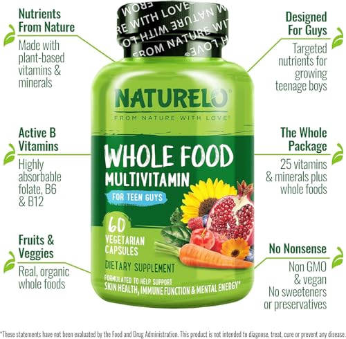 image for NATURELO Whole Food Multivitamin for Teenage Boys - Vitamins and Miner