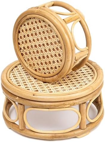 Wicker Riser Amazon.com : KUTORKILL Set of 2 Large Rattan Wicker Round Risers ...