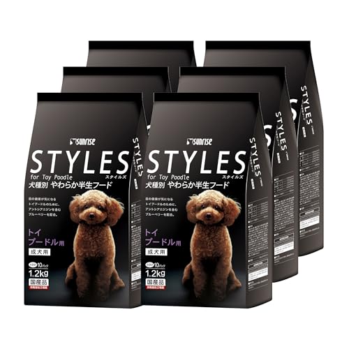 サンライズ スタイルズ トイ・プードル用 成犬用 7.2kg(1.2kg×6袋) 犬種別 やわらか半生フード 総合栄養食 国産 無着色 小分け 【ケース販売】（Amazon）