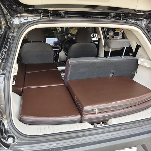Image of Foldable Car Bed for XUV 3XO | Flat Sleeping Surface | Non-Inflatable | 60 /40 Split | Best for Long Trips with Children (Luxury Brown)