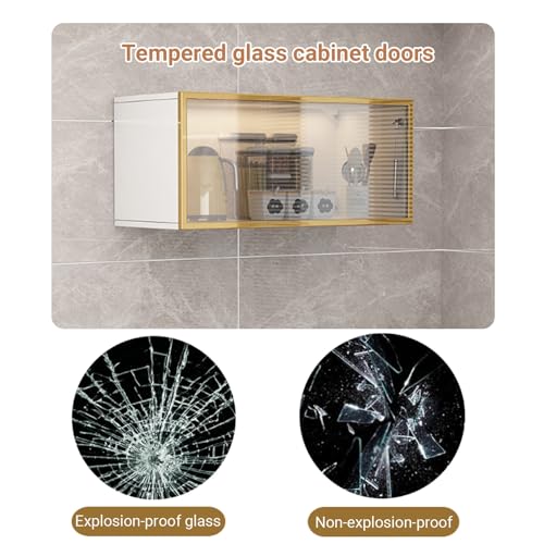 Vitrina de pared de cristal con luz para salones que ahorran espacio 5