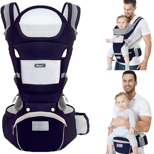 Mochilas Canguru Portador Ergonômico Carregador De Bebê 3 Em 1 (Azul)