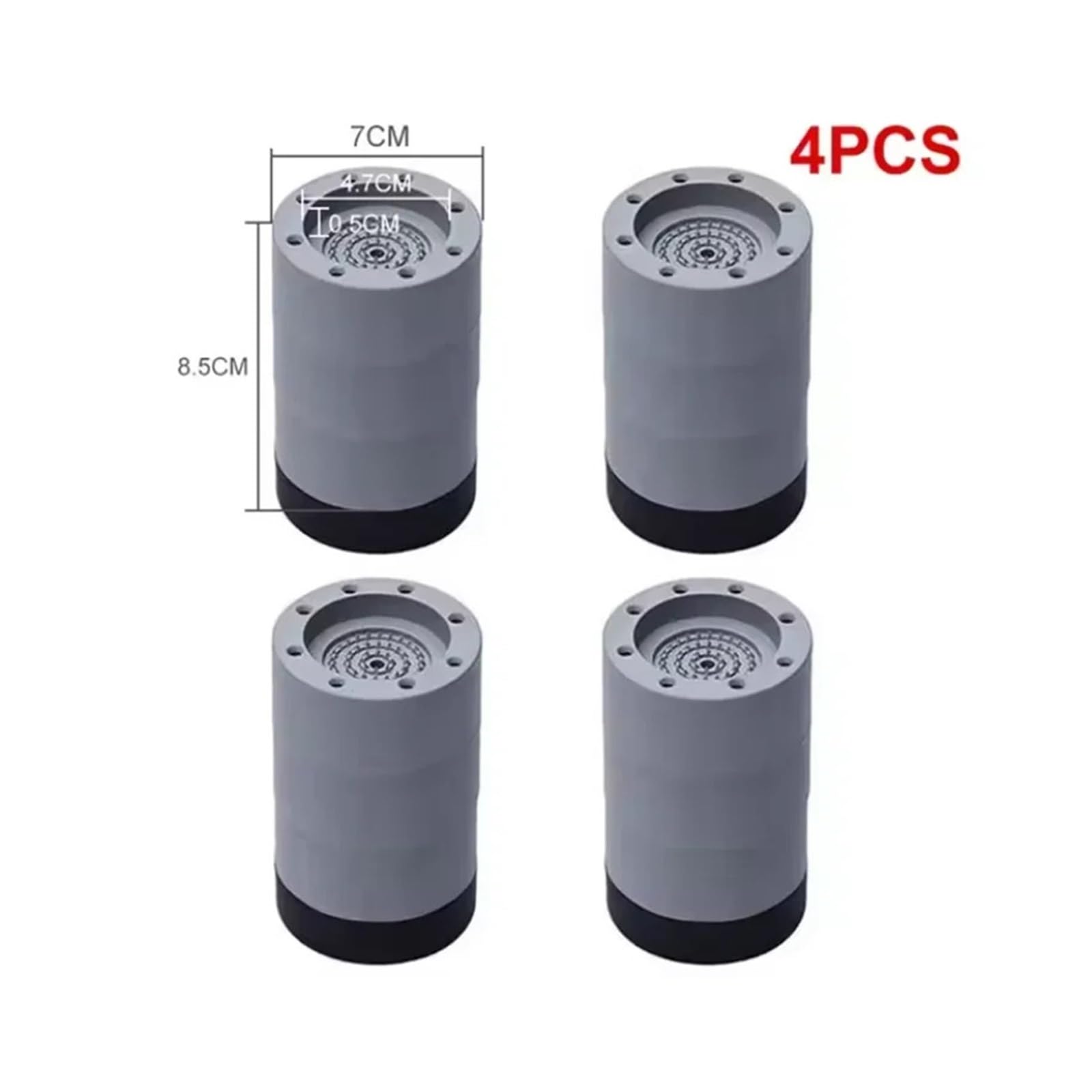 4 Stücke Anti Vibration Füße Pads Gummimatte Slipstop Stille Universal Waschmaschine Kühlschrank Unterstützung Dämpfer Stehen(4pcs 8.5cm G4512C)