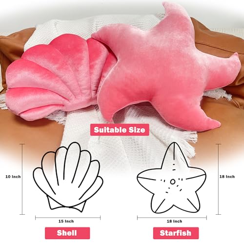 Ml.Enjoy Cute Shell Pillows Soft Starfish Pillow, Sea Ocean Velvet Pillow, Accent Decorative Throw Pillows thumb #1