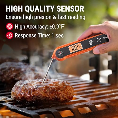 Image of TempPro Digital Instant Read Meat Thermometer for Grilling, Waterproof Food Thermometer with Calibration Backlight Baking Bread Candy Thermometer Cooking Gift for Dad Husband (Previously ThermoPro)