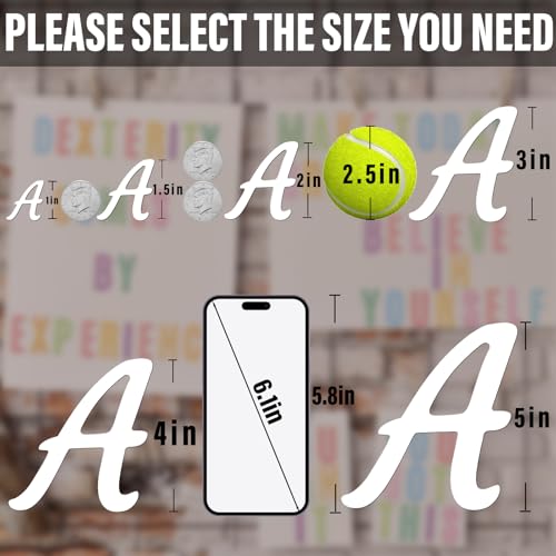 Image of 510 Pieces 10 Sheets Letter Stickers,Self Adhesive Waterproof Mailbox Numbers Stickers,Alphabet Decals for DIY,Bulletin Board,Window,Door,Sign,Bike,Car,Laptop,Scrapbook(White, 1.5 Inch)