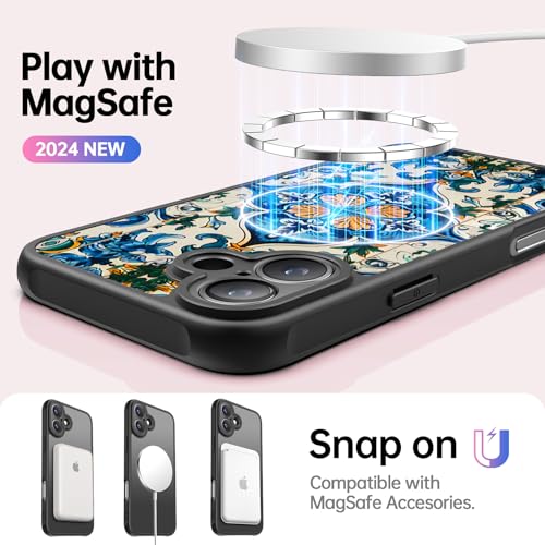 FUNMIKO for iPhone 16 Case,Cute Floral,Wireless Charging Compatible - image 4