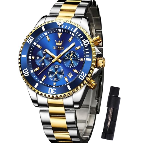 OLEVS Orologio Uomo Acciaio Inox Cronografo Multifunzione Al Quarzo - Impermeabile E Luminoso, Lusso - 3