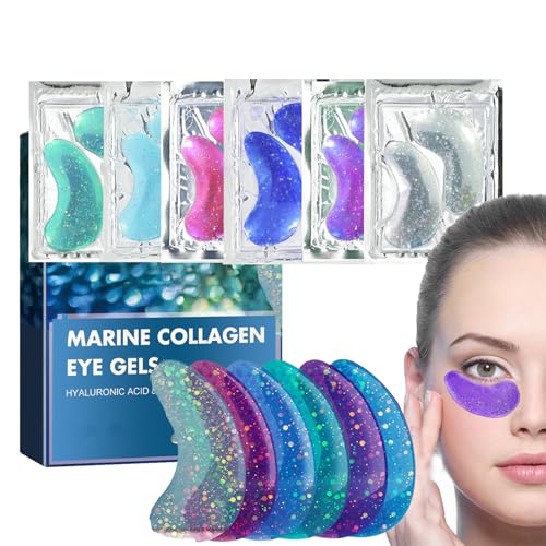 Almohadillas antiedad para los ojos – Antifaz con colágeno marino natural, ácido hialurónico, almohadillas para los ojos contra bolsas, ojeras, arrugas, hinchazón, almohadillas para los ojos para