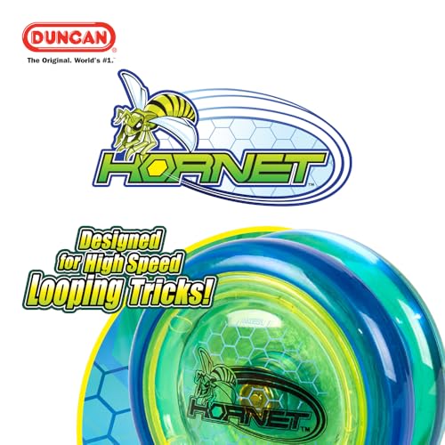duncan toys hornet pro looping yo-yo with string ball bearing axle and plastic body orange with black cap