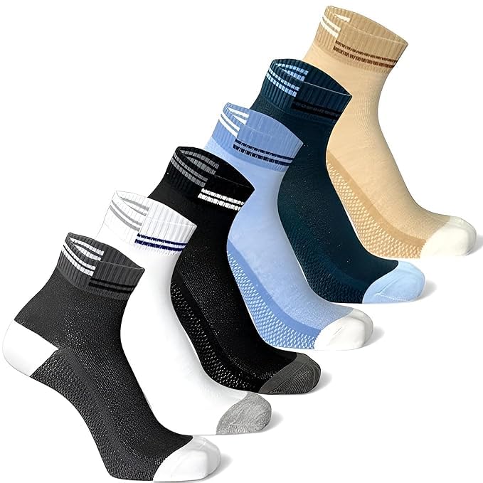 Men's Premium Cotton Crew Socks Pack of 6 | Breathable Sports & Casual Socks | Soft Comfortable Daily Wear | Free Size Multicolor-image-34