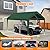 Carport Canopy 10 FTx20 FT Heavy Duty Replacement Cover, 800D Oxford Garage Shelter Cover Waterproof & UV Protected, Tarp with Ball Bungees, Not Include Frame, Dark Green