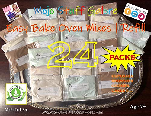 Mojo Stuff Galore Toy Bakery Easy Bake Oven Mixes Refills Super Pack (24 PACKSBusy Baker Bundle