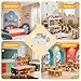 Jomzuci Wooden Kids Bookshelf Bookcase, Toddler Montessori Bookshelf, Nursery Book Shelves with 4 Adjustable Dividers, Book Shelf for Kids Rooms, Nursery, Bedroom, Classroom and Playroom Storage