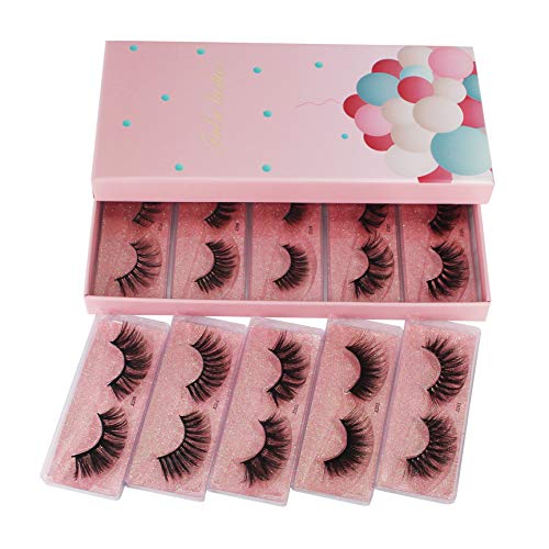 Bodermincer 10 Pairs/10 Styles Mixed Pack Wholesale 16-20mm 3D Mink Lashes Natural False Eyelashes Dramatic Volume Fake Lashes Makeup Eyelash Extension Silk Eyelashes Wholesale In Bulk (J201-J210 Mixed)