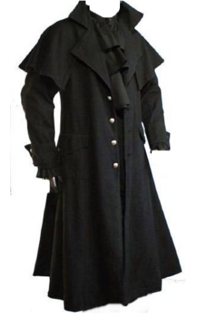 Tageskleidung - Herren Gothic Kutscher antel Raven-Claw