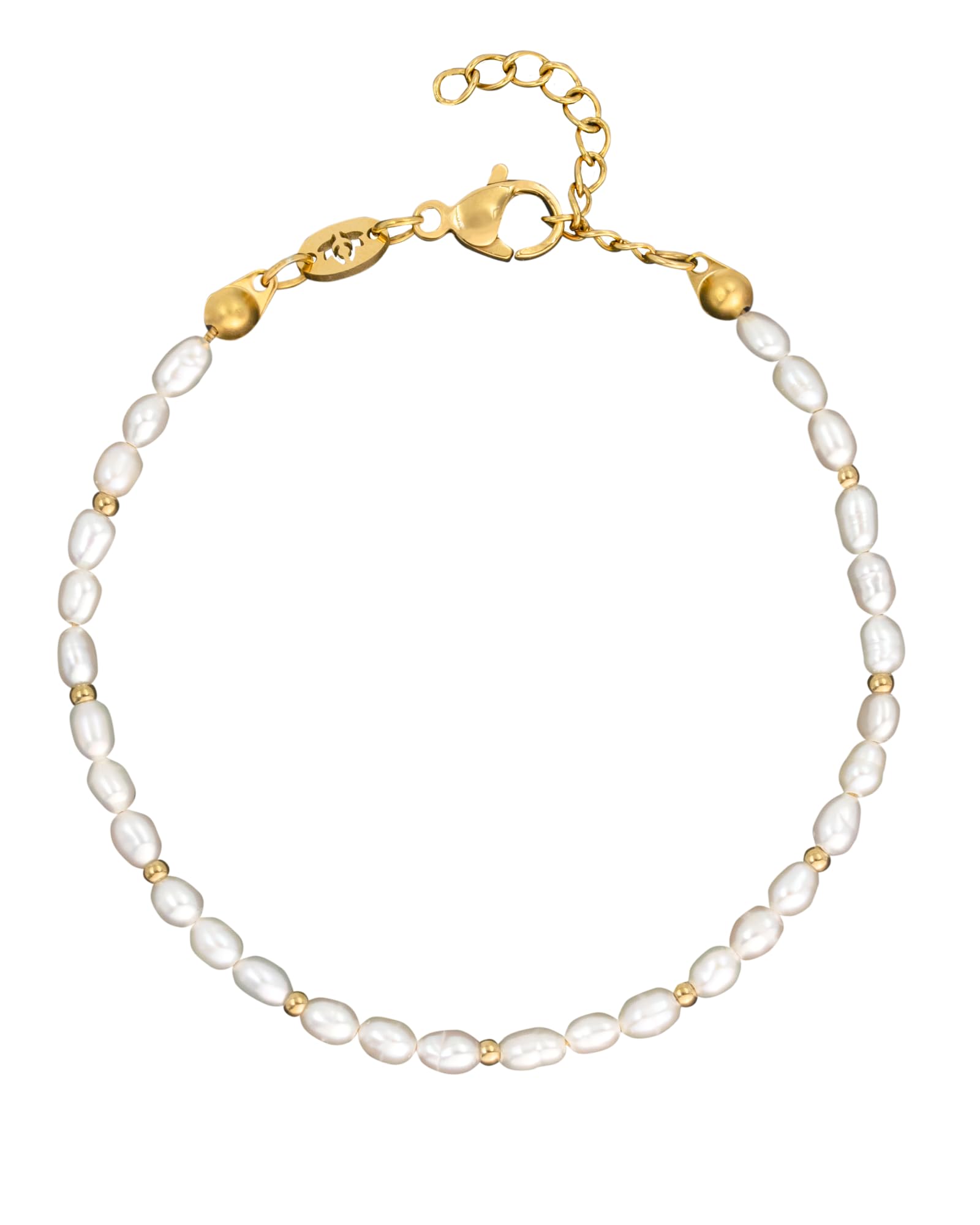 Luamaya wasserfestes Armband mit Süßwasserperlen für Damen | Edelstahl, 16 -19 cm verstellbar, hautfreundlich, kein Anlaufen, feminines Design, zum Kombinieren