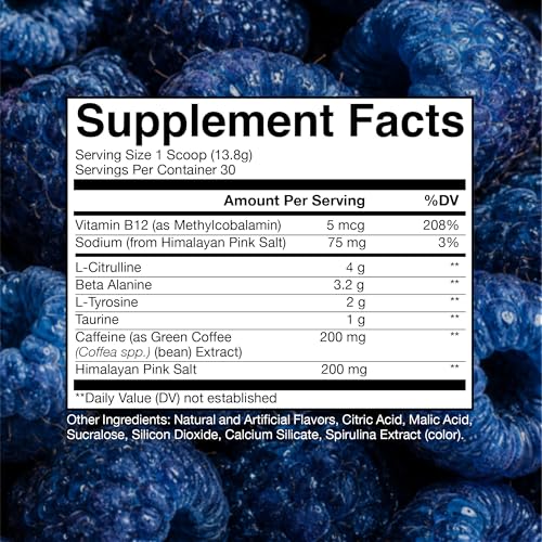 Image of RAW Nutrition - Essential Pre - Chris Bumstead Pre Workout Formula, Sports Nutrition Pre-Workout Powders | Men & Womens Drink, Energy Powder for Working Out (Blue Raspberry)