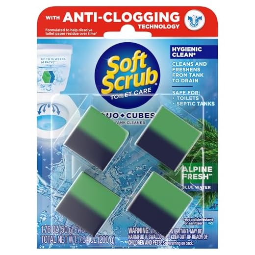 Soft Scrub in-Tank Toilet Cleaner Duo-Cubes, Alpine Fresh, 4Count