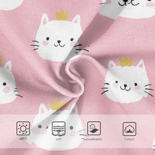 Wusikd Cute Cat Crown Girls' Underwear Cotton Pink Girls Briefs Soft Toddler Underwear 2T3