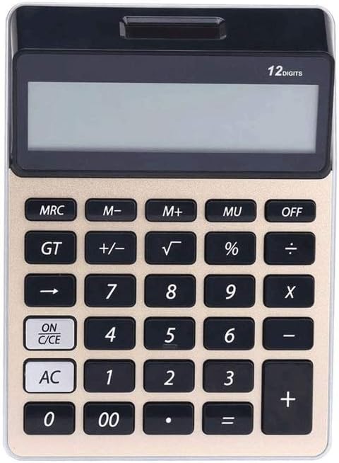 Commercial Desktop Calculator Battery and Solar Hybrid Powered LCD Display, Great for Home and Office Use