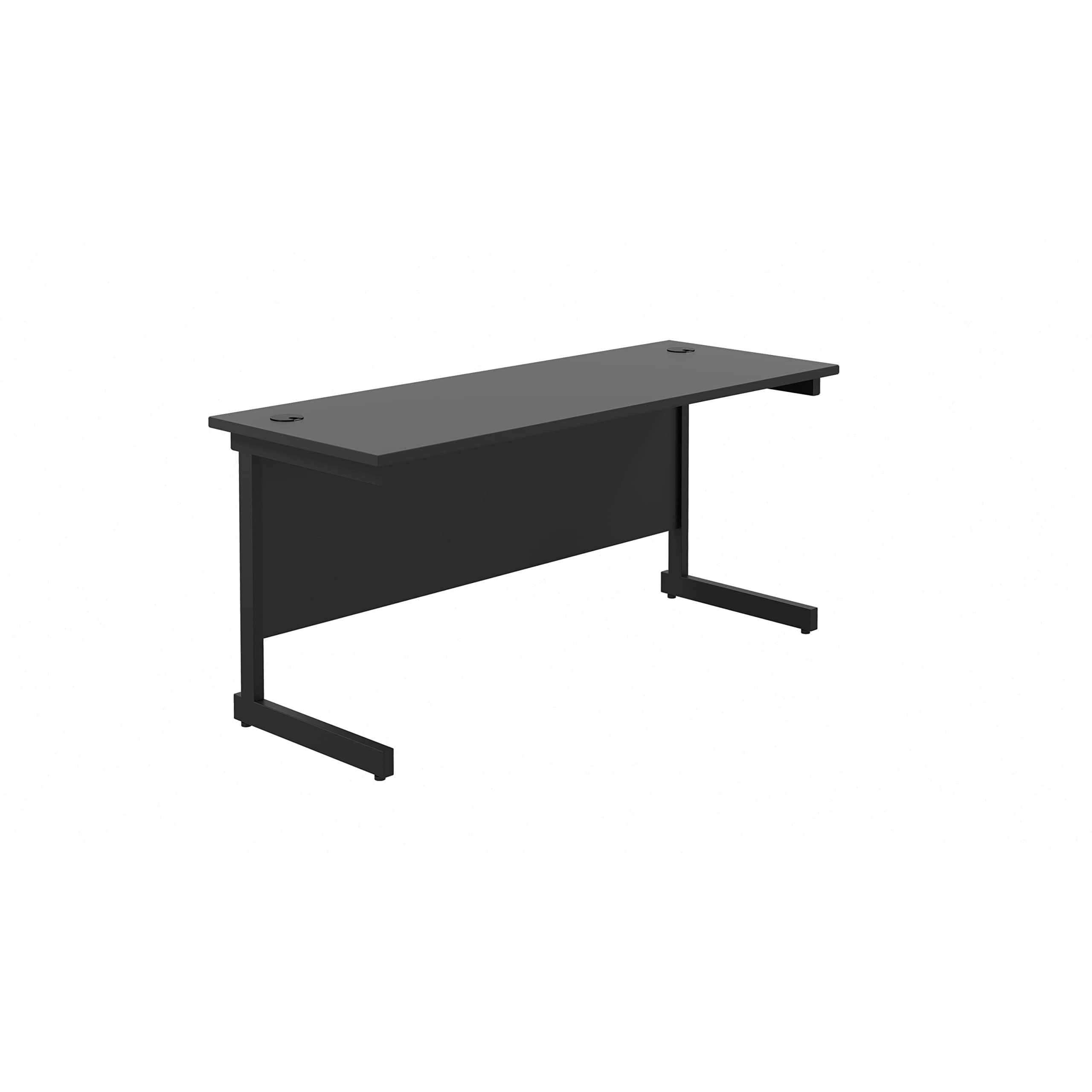 Office Hippo Heavy Duty Rectangular Cantilever Desk - Home Office Table + Integrated Cable Ports, PC Desk - 5 Yr Warranty - Silver Frame/Oak Top, 120cm x 80cm — view 41