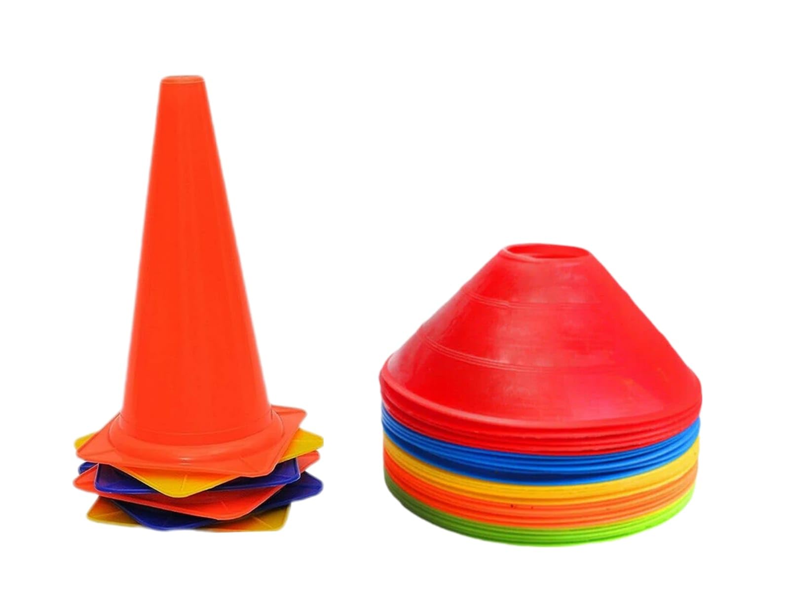 Combo of 6 Marker Cone(6inch), & 10 Soccer Mini (Space Marker) 2.5inch diemeter Training kit