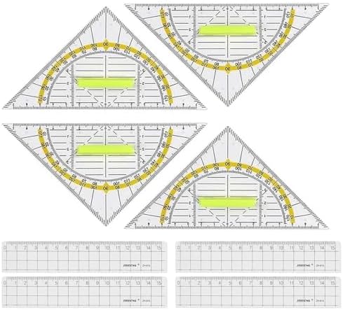 Lineal Set 12-teilig - Geodreieck Und Lineale Transparent Für Schule Und Büro
