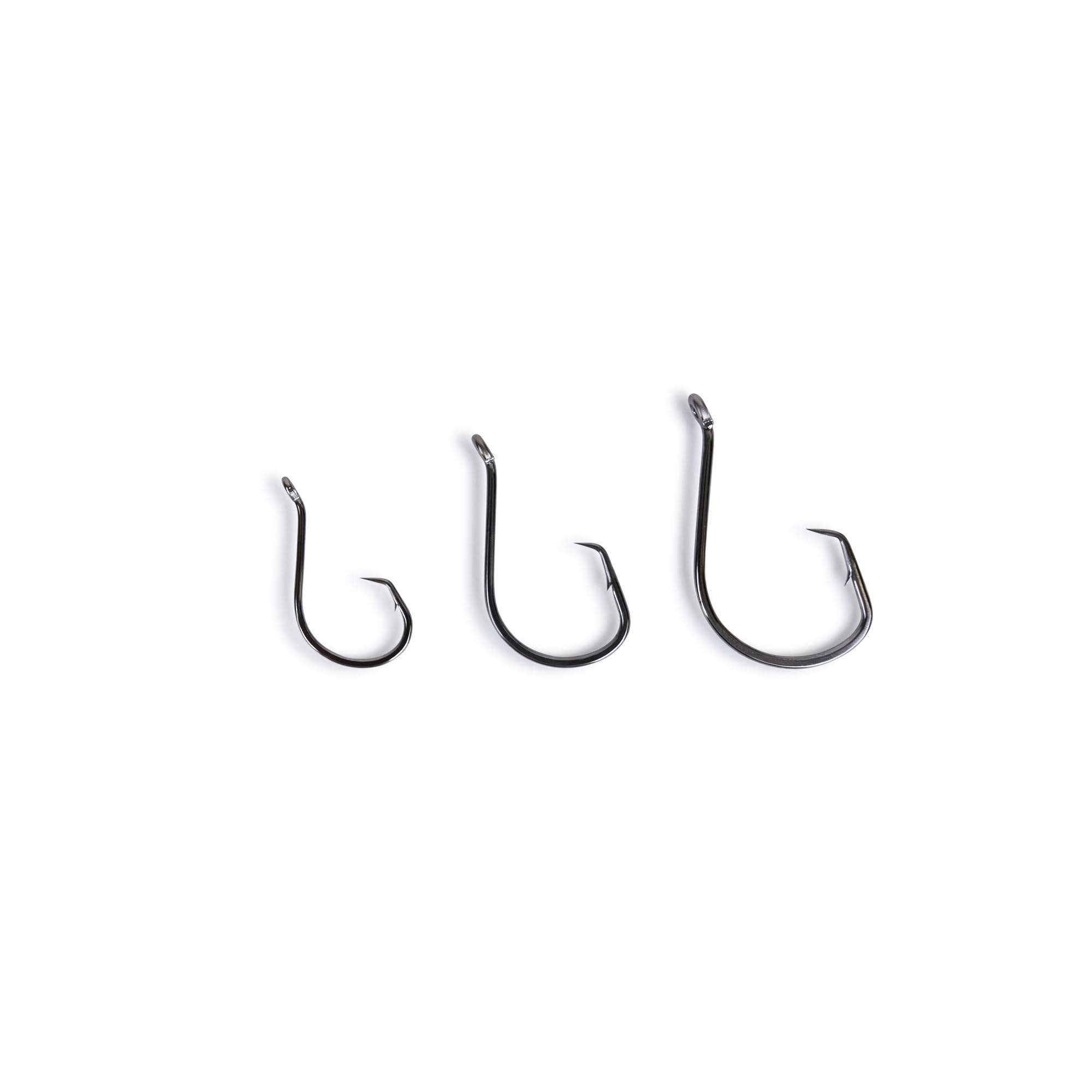 UMT - 100 Pack Inline Fishing Circle Hooks Sizes 4/0 6/0 8/0 Black Nickel High Carbon Steel Superior Terminal Tackle Saltwater and Freshwater