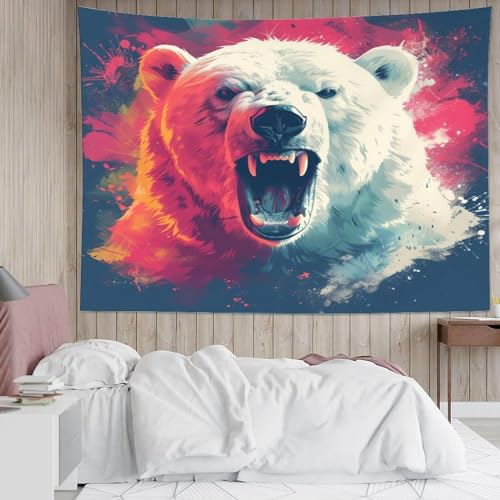Couverture murale ours marron en polyester doux et lavable pour décoration 3D - 5