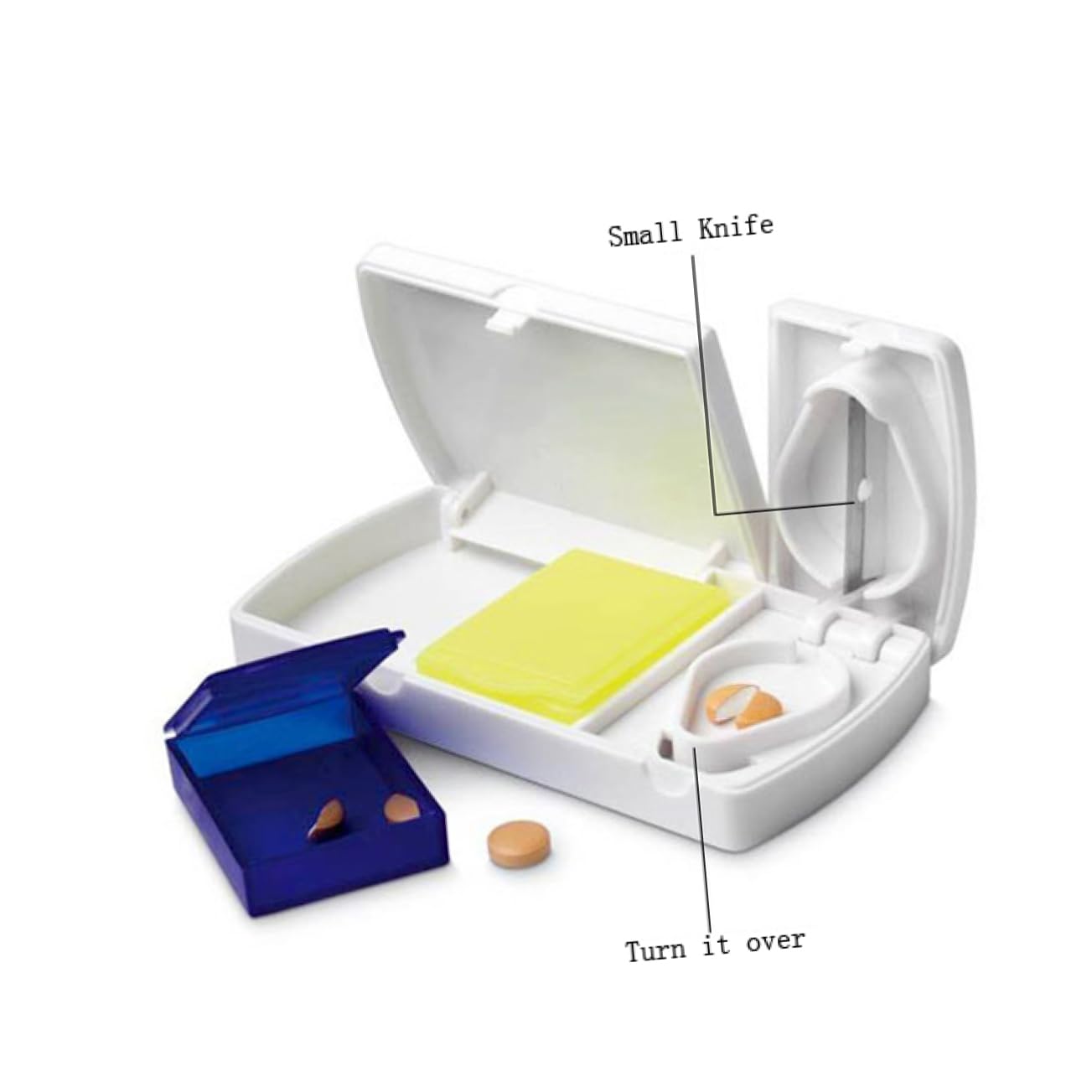 TOVINANNA Tablet Splitter Pill Splitter Medicines Medication Divider Safety Medicine Slicer Small Tablet Cutters Splitter Pill Splitter for Small White