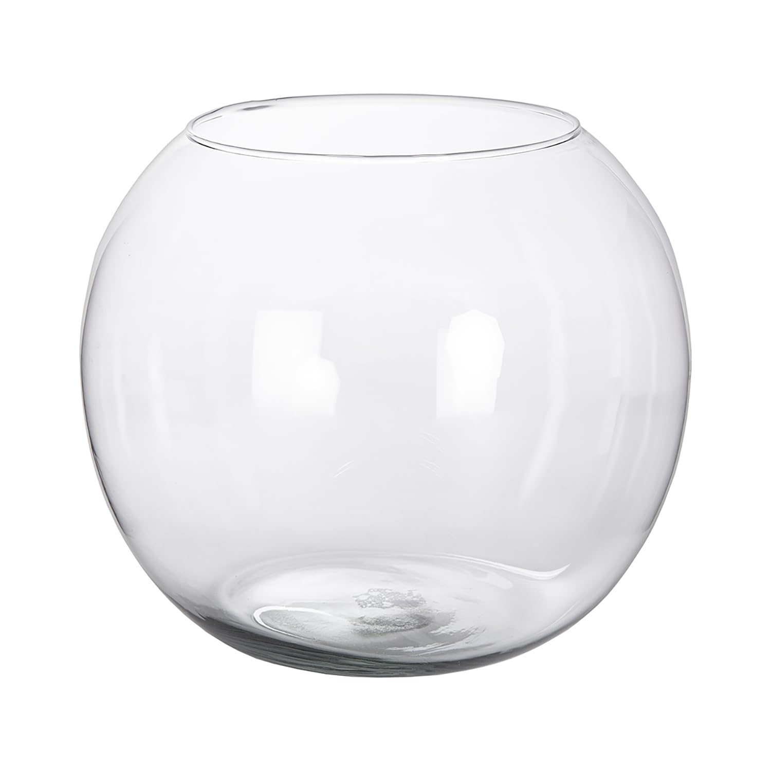 Pecera de Cristal Redonda. 20, 25 o 35 cm. Peceras Redondas Transparentes para Flores, Peces, Mascotas. Decoración de Interior, Hogar o la Oficina. Acuario Globo Versátil (Grande 35cm)