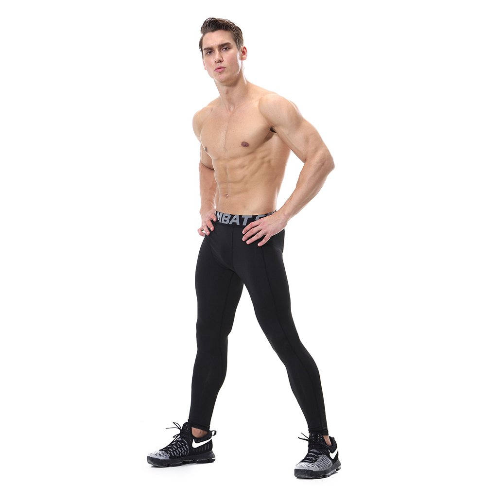FELiCON GYM męskie spodnie do biegania sportowe na rower męskie rajstopy uciskowe odzież treningowa szybkoschnące oddychające wygodne legginsy podstawa elitarne spodnie fitness termiczne 600-black S
