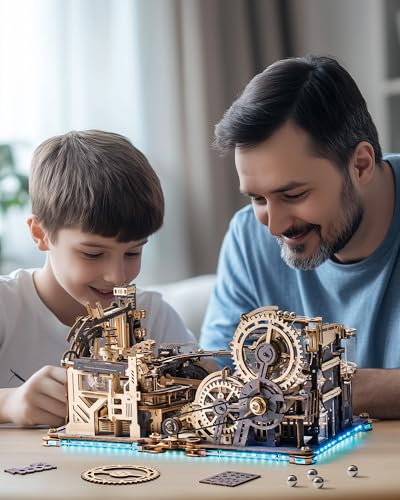 ROKR Kugelbahnen 3D Holzpuzzle Erwachsene, 3D Puzzle Motorbetriebene, LGX02 – Ansicht 6