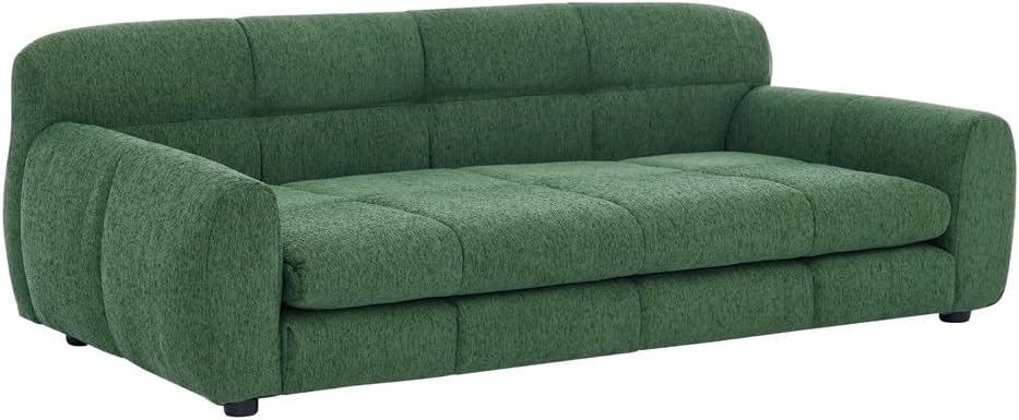 Large Dog Bed Sofa with Foam Cushion, Elevated Linen Fabric Pet Sofa for Big and Oversized Dogs, Comfortable Dog Couch for Living Room, 51" L x 28" W x 17.5" H, Olive Green