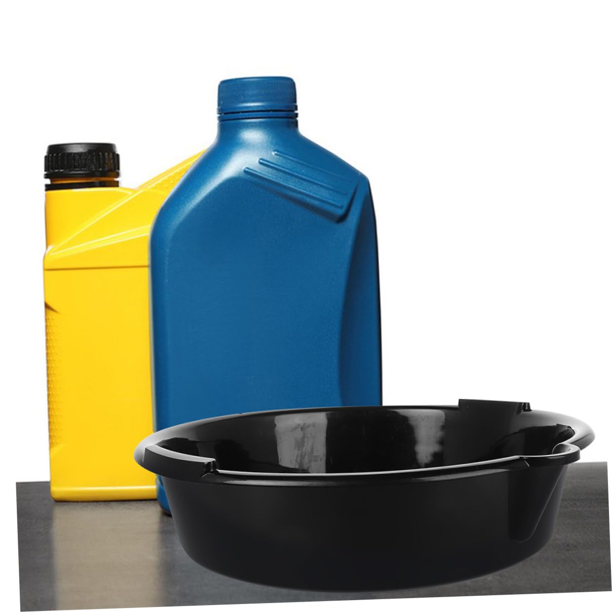 GLEAVI 2 Bandejas de Drenaje de Aceite Recipiente Versátil y Resistente de Plástico Reutilizables Color Negro para Mantenimiento de Coches y Equipos Mecánicos