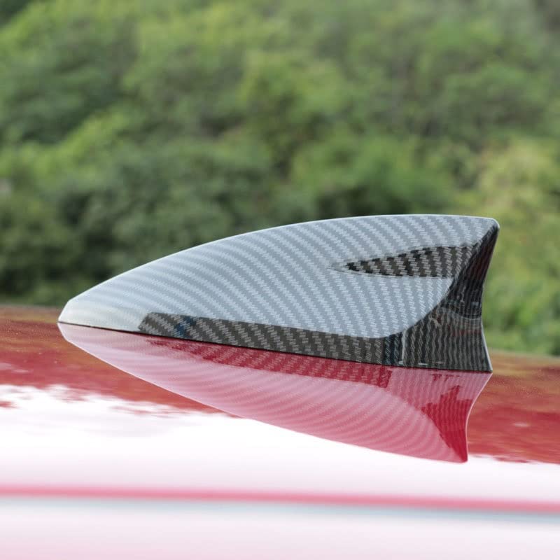Antenna a Fin 5D Antenna Speciale Auto Auto Auto Aerial Aerial Signal Piano Piano Vernice Adatto for la maggior parte dei modelli di auto (Color : Carbon)