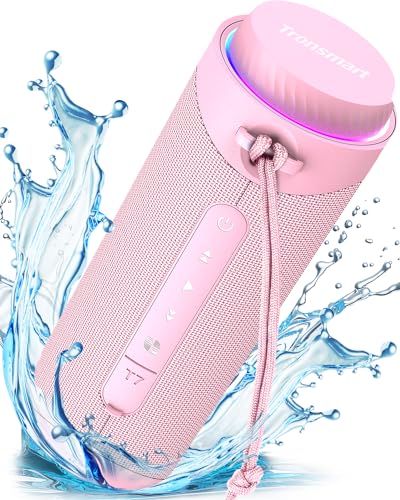 Tronsmart T7 Portable Bluetooth Speakers with 30W 360°Surround Sound, Bluetooth 5.3, Enhanced Bass, Wireless Stereo Pairing, Custom EQ via APP, IPX7 Waterproof Speaker for Party, Home, Outdoor(Pink)