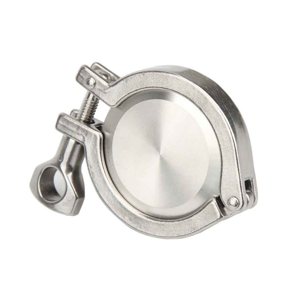 Zestaw złączek sanitarnych Tri Clamp – tulejka ze stali nierdzewnej 304, zaślepka, zacisk trójzaciskowy i uszczelka silikonowa (133 mm x 145 mm)