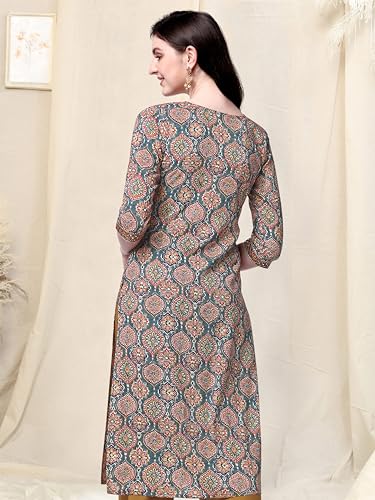 Image of MIRCHI FASHION Women's Straight Fit Paisley Printed And Embellished Kurta Set with Dupatta and Trouser
