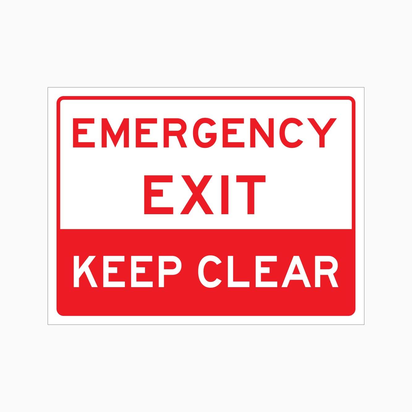 EMERGENCY EXIT KEEP CLEAR Sign Workplace Metal Tin Sign 8 x 12 inch for Industrial & Commercial Series