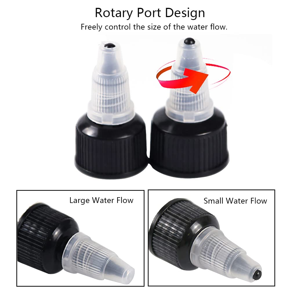 Boston - Confezione da 10 bottiglie rotonde in plastica PET con tappo a spirale, per glassa, decorazione di biscotti, salse, condimenti, 60 ml