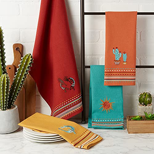 Dii Tabletop Collection, Southwest Hacienda Stripe, Dishtowel Set, 18X28, Assorted, 4 Piece #TOP4